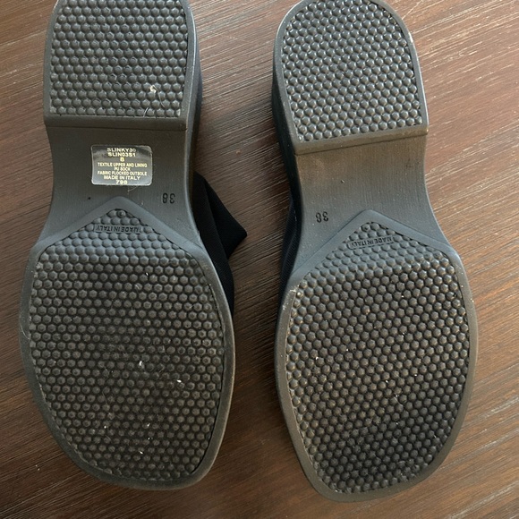 Steve Madden Sz 8 Black slinky30 Platform Stretch Fabric Slides Sandals Italy - Picture 4 of 4